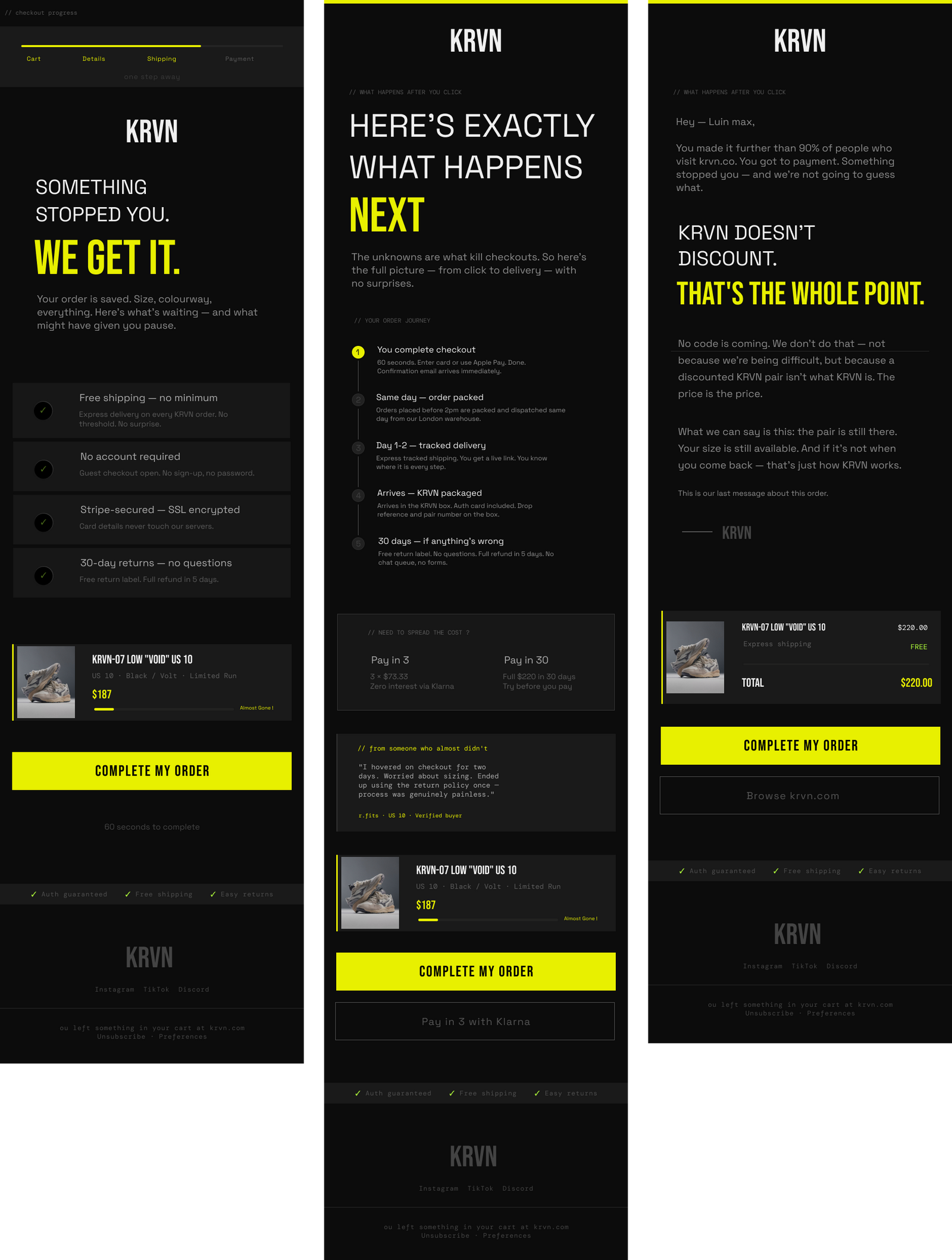 KRVN Checkout Flow